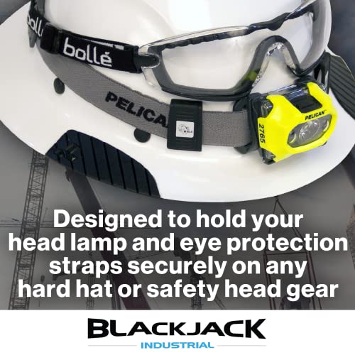 Blackjack Industrial BJI001 קטעי כובע קשיחים לפנס, אורות ומשקפי משקפיים | מתאים לכל הכובעים והקסדות הקשות | עמיד בחום לכרייה,